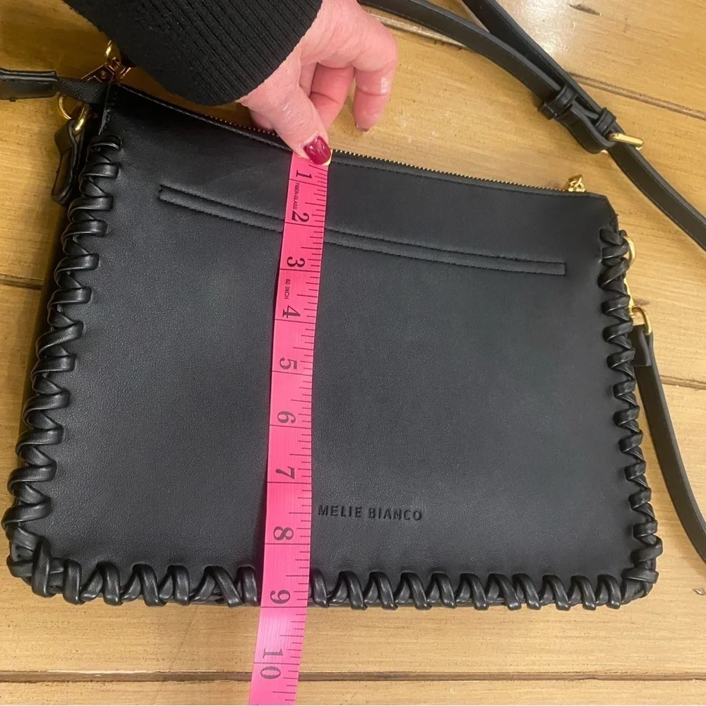 Melie Bianco Womens Black Olivia Crossbody Faux Leather Bag New without tags